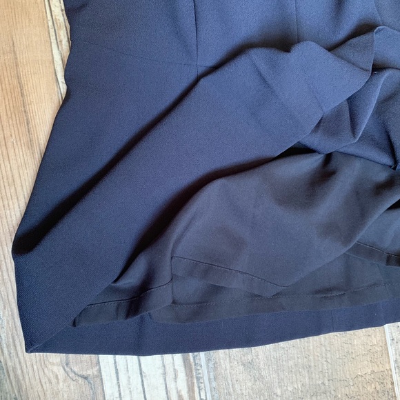 Madewell Navy Peplum Top w/Black Leather Trim - Picture 8 of 8